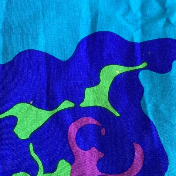 Vintage 60s 70s Psychedelic Flower Power Abstract Print Maxi Dress - Picture 11 of 12